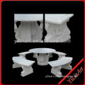 White Garden Marble Table and Chair Sculpture YL-S088